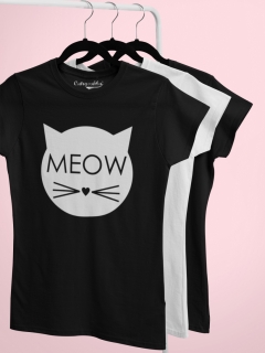 TRICOU MEOW CLASIC NEGRU DETALIU 2