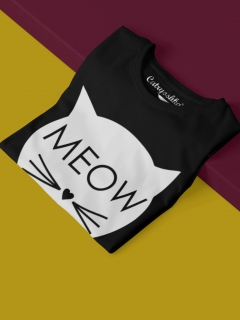 TRICOU MEOW CLASIC NEGRU DETALIU
