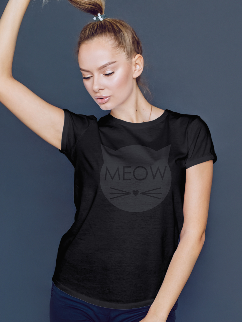 Tricou MEOW Black on Black