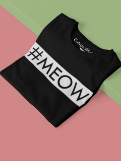 TRICOU MEOW NEGRU DETALIU