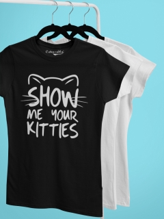TRICOU SHOW ME YOUR KITTIES NEGRU DETALIU 2