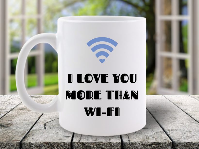 Cana Mesaj I Love You More Than WI-FI Bleu