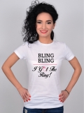 TRICOU ALB BLING BLING I GOT THE RING