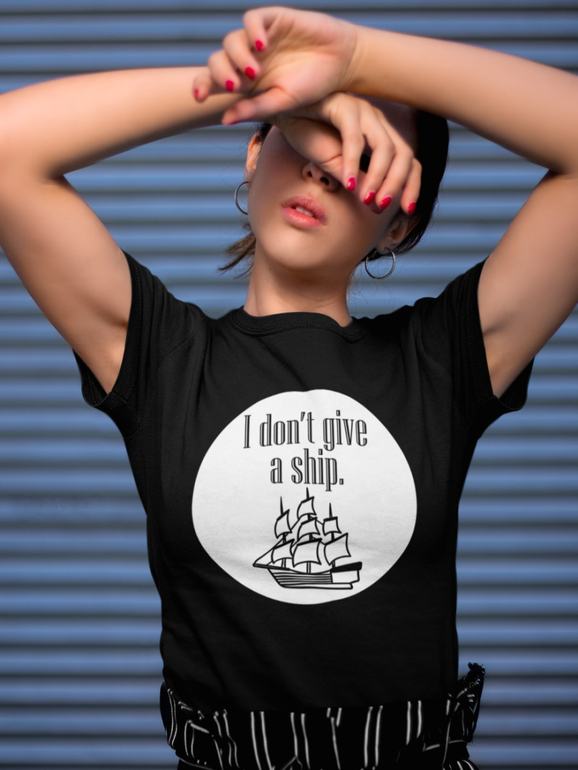 Tricou Negru I Don't Give a Ship