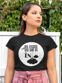 TRICOU NEGRU CU CAPUL IN NORI