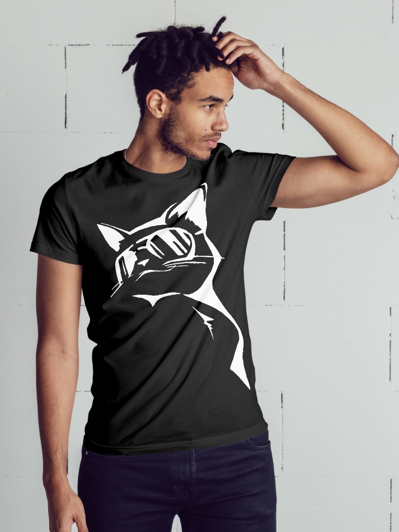 Tricou Barbati Negru Pisica