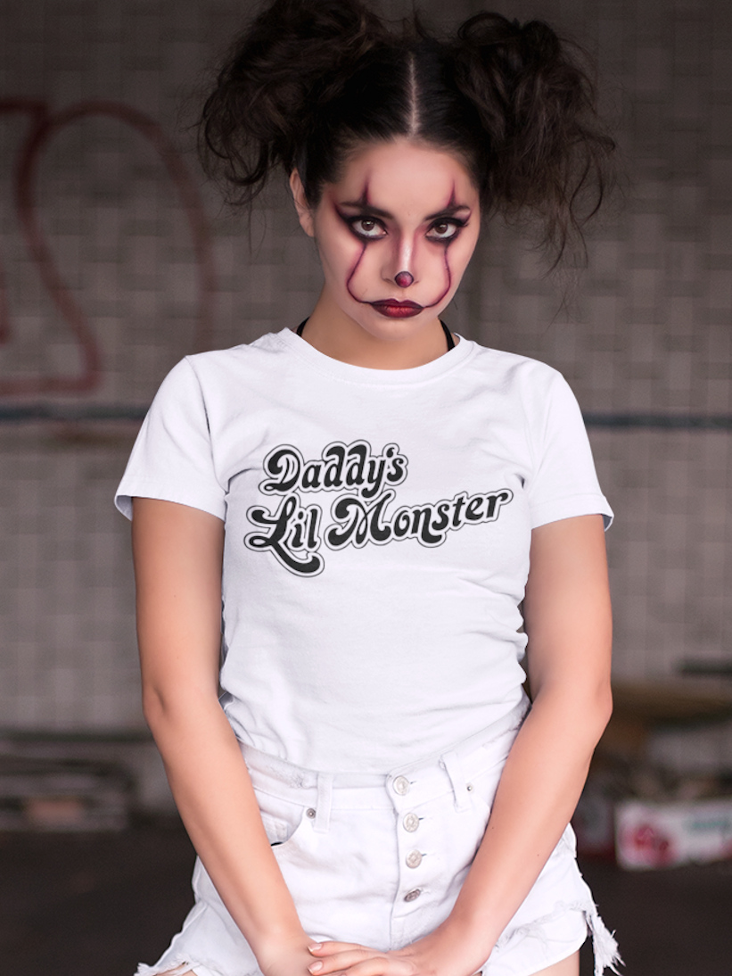 TRICOU ALB DADDYS LITTLE MONSTER 1