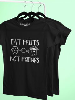 TRICOU EAT FRUITS NOT FRIENDS DETALIU 2