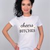 TRICOU PETRECEREA BURLACITELOR CHEERS BITCHES ALB 1