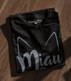 TRICOU MIAU NEGRU CU GLITTER DETALIU 2