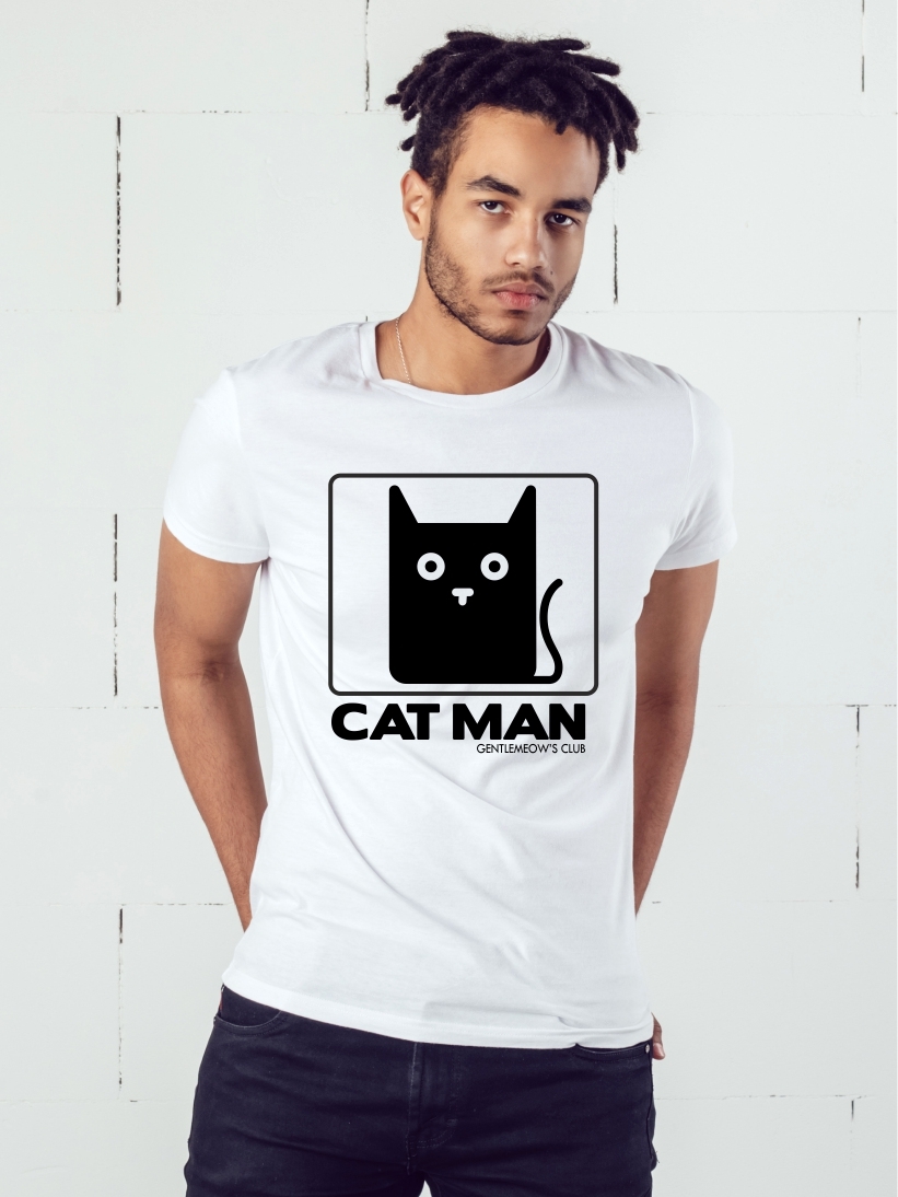 Tricou Barbati Alb Cat Man