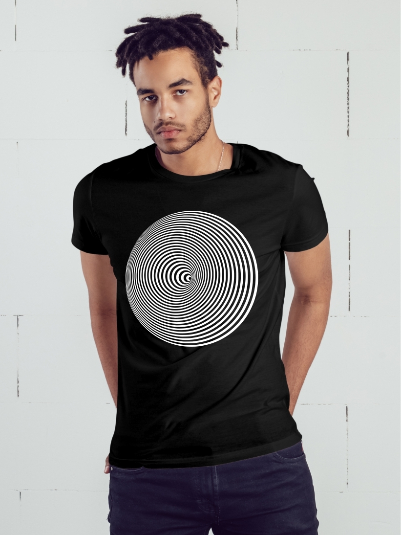 Tricou Barbati Negru Iluzie Optica