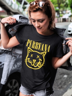 TRICOU CU PISICI PURRVANA NEGRU