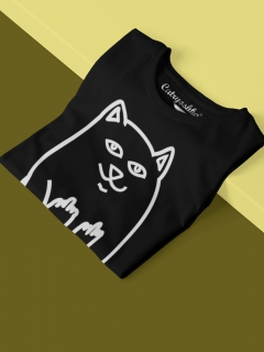 TRICOU CU PISICI FLUFF YOU NEGRU DETALIU