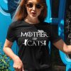 TRICOU CU PISICI MOTHER OF CATS NEGRU