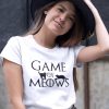 TRICOU PISICI GAME OF MEOWS ALB