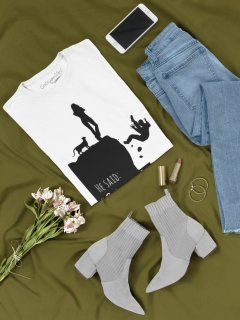 TRICOU ALB HE SAID CAT OR ME2 DETALIU