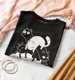 TRICOU CU PISICI PURRAMID NEGRU 2