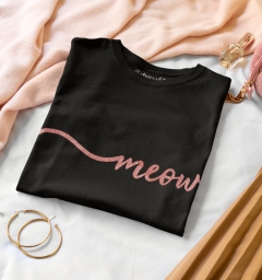 TRICOU MEOW CODITA ROSE GOLD DETALIU