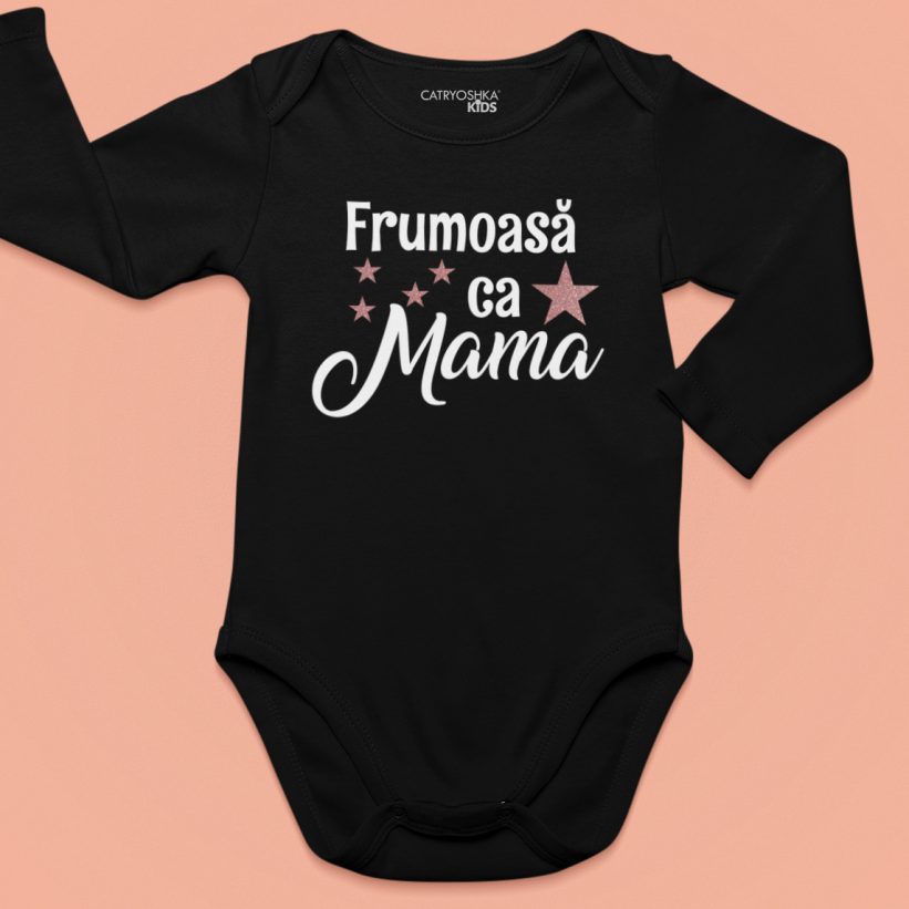 Body Fetite Cu Mesaj Frumoasa ca Mama Negru