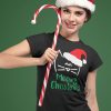 TRICOU MEOWY CHRISTMAS NEGRU