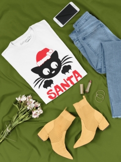 TRICOU PISICI SANTA CLAWS DETALIU