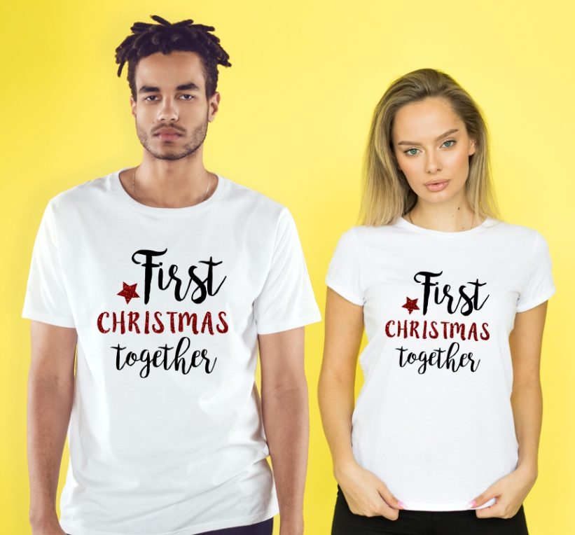Tricouri Cuplu de Craciun First Christmas Together