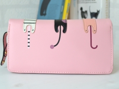 PORTOFEL CU PISICI ROZ SPATE