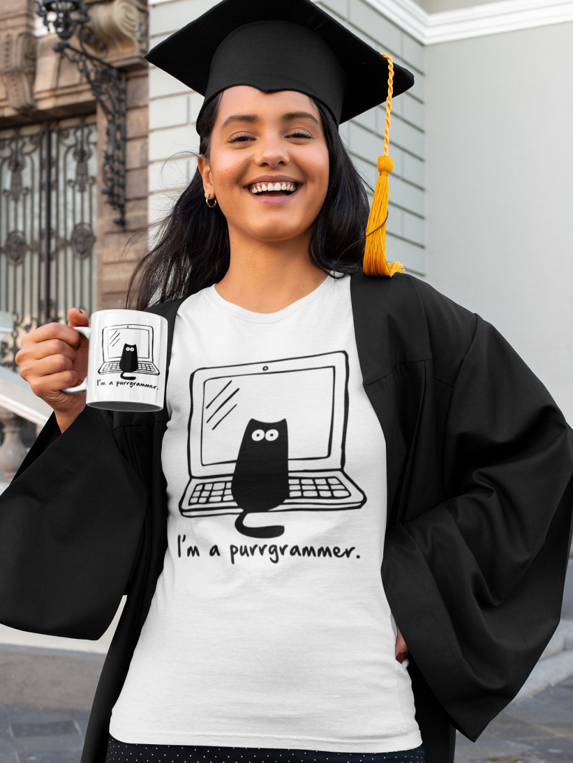 Tricou cu Pisică I'm a Purrgrammer