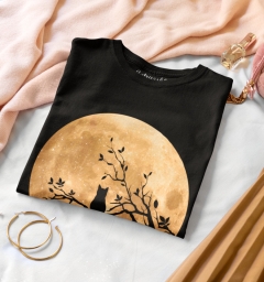 TRICOU LUNA PLINA GLITTER NEGRU DETALIU