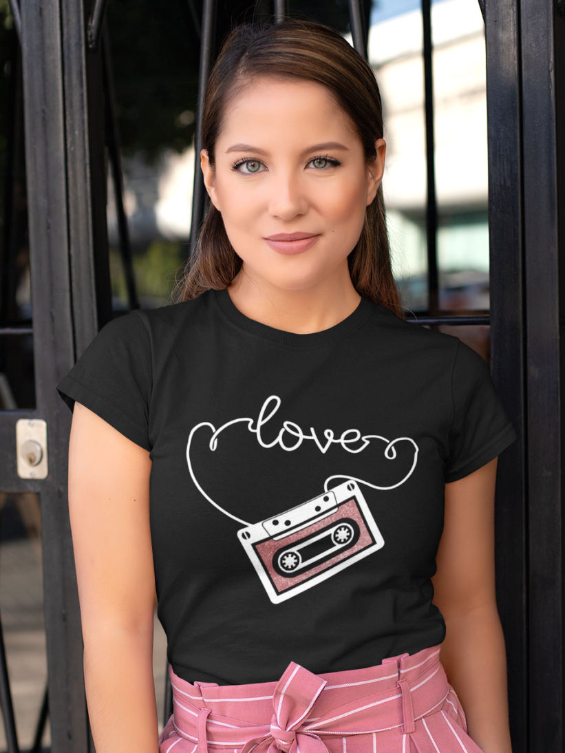 Tricou Negru Caseta Love