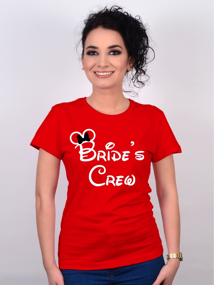 Tricou Burlacite Bride's Crew Rosu