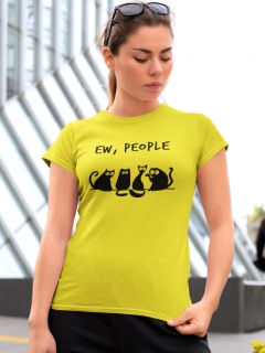 TRICOU CU PISICI EW PEOPLE GALBEN