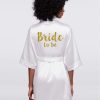Halat Alb Satin Bride to Be Auriu