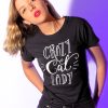 TRICOU CRAZY CAT LADY NEGRU V3