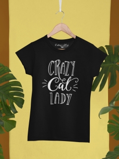 TRICOU CRAZY CAT LADY NEGRU V3 DETALIU