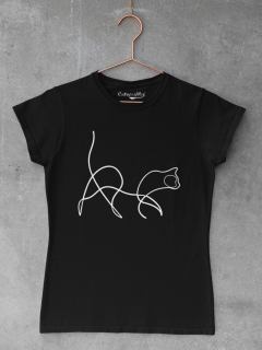 TRICOU CU PISICA ONE LINE DETALIU 2