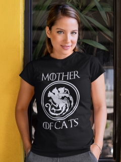 TRICOU CU PISICI MOTHER OF CATS NEGRU V2