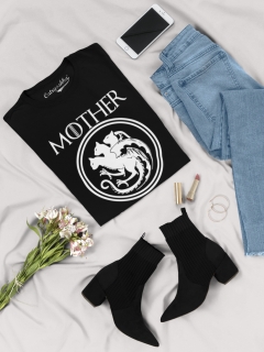 TRICOU CU PISICI MOTHER OF CATS NEGRU V2 DETALIU 2