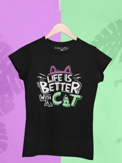 TRICOU LIFE IS BETTER WITH A CAT DETALIU 2