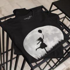 TRICOU NEGRU LUNA PLINA SI BALON DETALIU