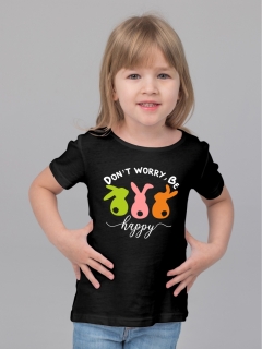TRICOU COPII DONT WORRY BE HAPPY NEGRU