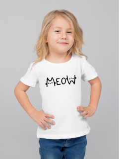 TRICOU COPII MEOW ALB