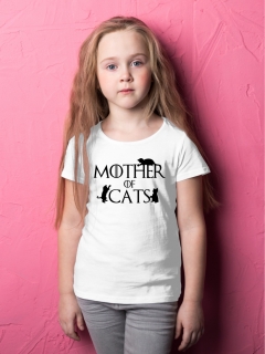 TRICOU COPII MOTHER OF CATS ALB