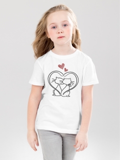 TRICOU COPII PISICI INDRAGOSTITE ALB