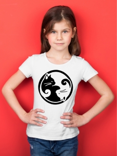 TRICOU COPII YIN AND YANG ALB