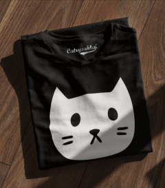 TRICOU FEMEI STAY HOME WITH CATS NEGRU DETALIU 2
