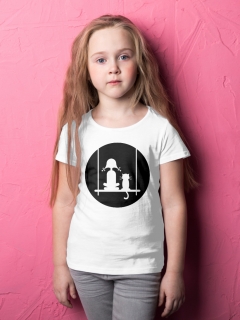 TRICOU FETITA CU PISICA ALB