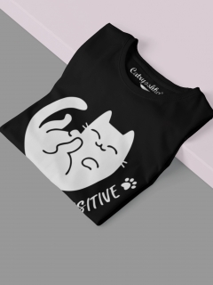 TRICOU STAY PAWSITIVE NEGRU DETALIU