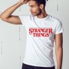 TRICOU BARBAT ALB STRANGER THINGS